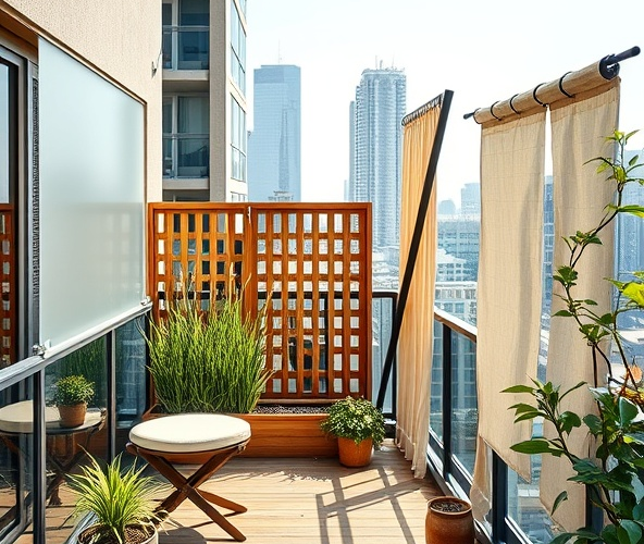 Jakie ściany boczne na taras w bloku dadzą prywatność bez wiercenia?