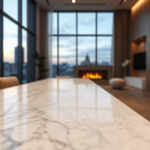 Czy spiek kwarcowy jako obudowa kominka w Warszawie jest trwały? spiek kwarcowy kominek warszawa