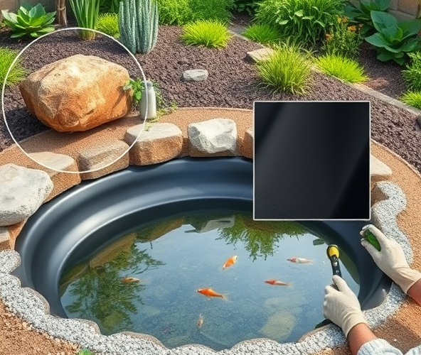 Jak wykonać umocnienia dna małego stawu ogrodowego przy użyciu EPDM?