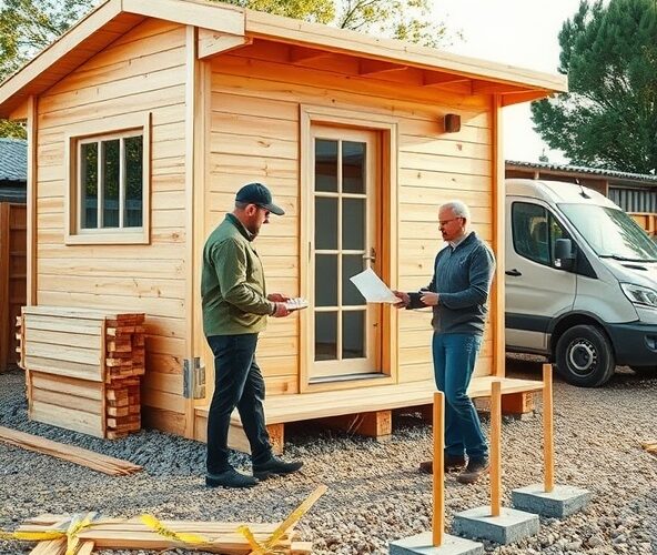 Czy cena gotowego domku drewnianego na działkę 35 m² obejmuje montaż?