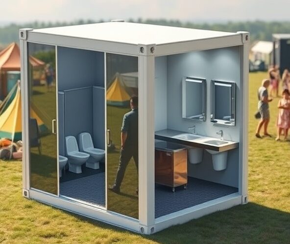 Kontener sanitarny WC na festiwal 600 osób: ile kabin i umywalek?