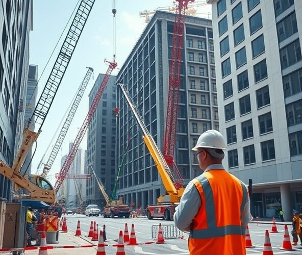 Jak kierownik budowy zmniejszy ryzyko kolizji używając małych żurawi?