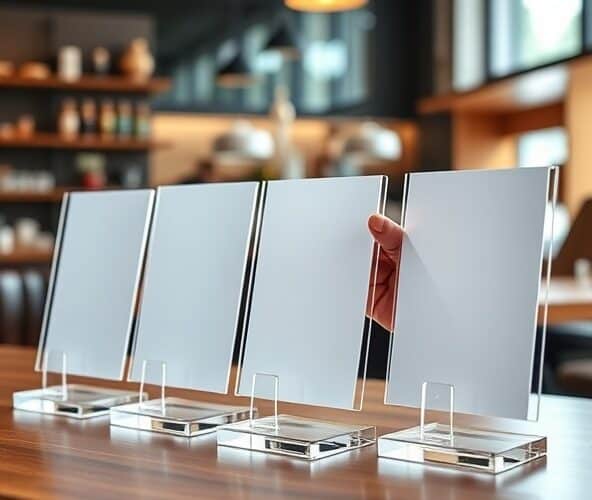 Stojaki z pleksi na ladę: jaka grubość i kąt poprawią sprzedaż?