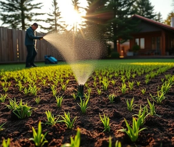 Jak ustawić podlewanie i nawożenie, by trawa z siewu w Podkowie Leśnej dobrze wschodziła?