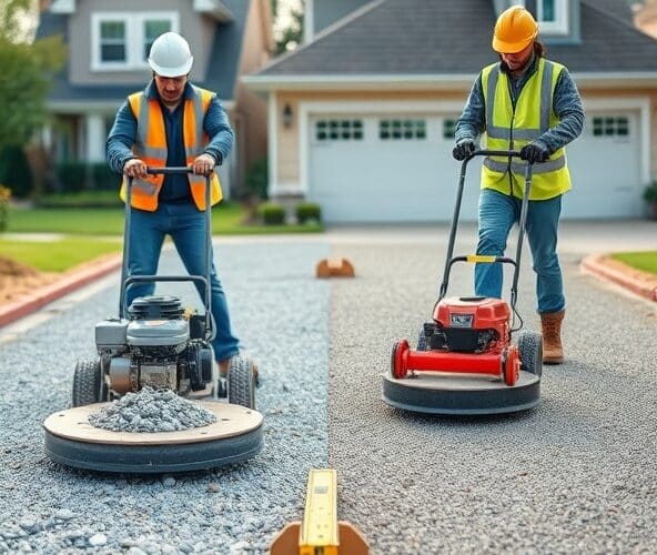 Jaką zagęszczarkę wynająć: 90 czy 140 kg na podjazd, by nie osiadał?