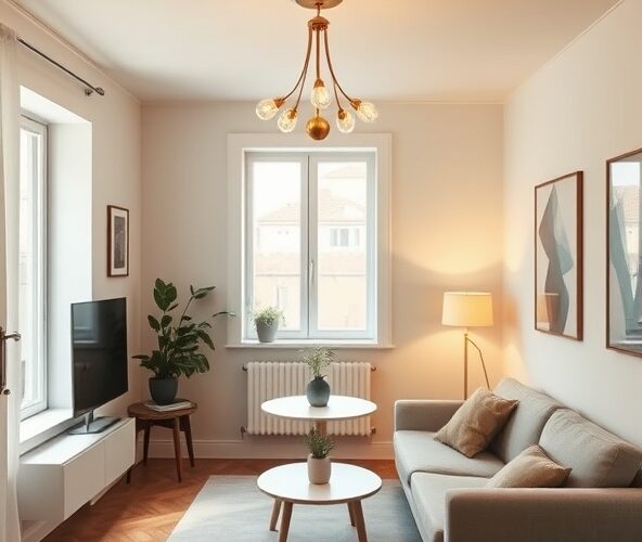 Jak dobrać żyrandol mosiądz do niskiego sufitu w małym mieszkaniu?