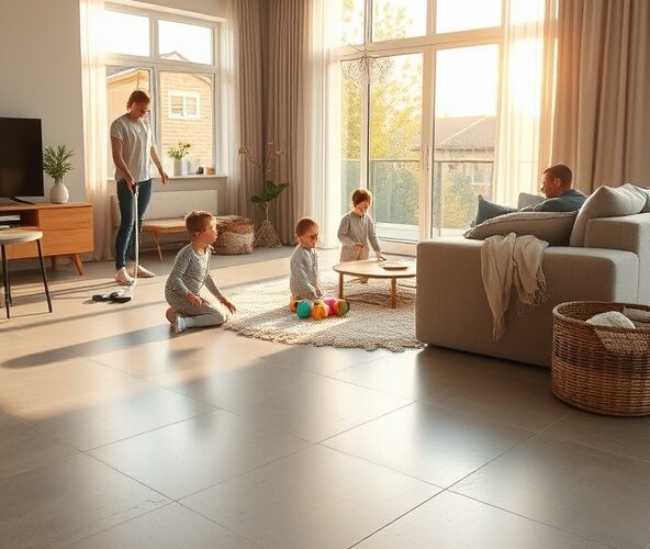 Jak pielęgnować podłogi betonowe w salonie z małymi dziećmi, żeby ograniczyć kurz i zarysowania?