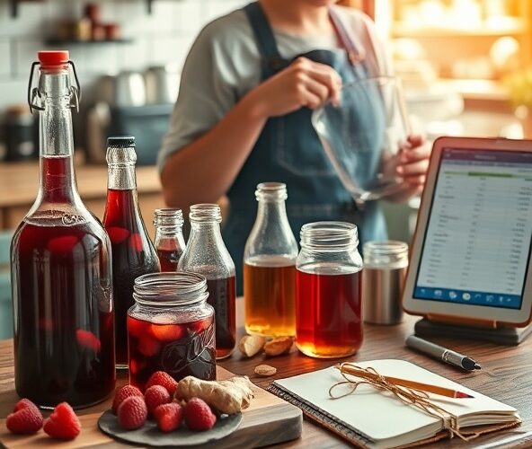 Jak ustalić zapas syropu malinowego z imbirem w małej kawiarni?