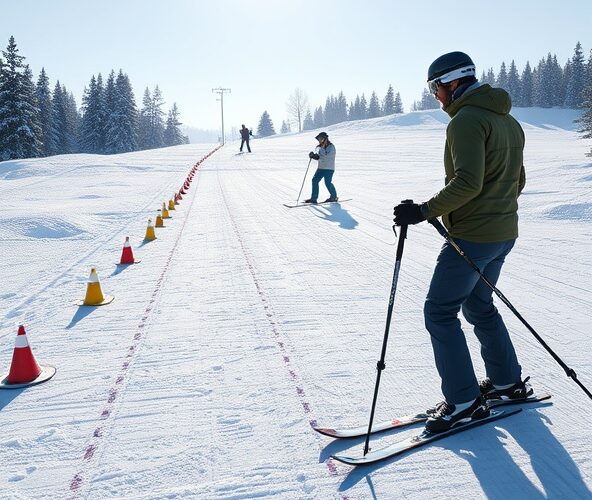 Jak zaplanować zjazdy narciarskie dla początkującego kursanta, by mniej upadał?